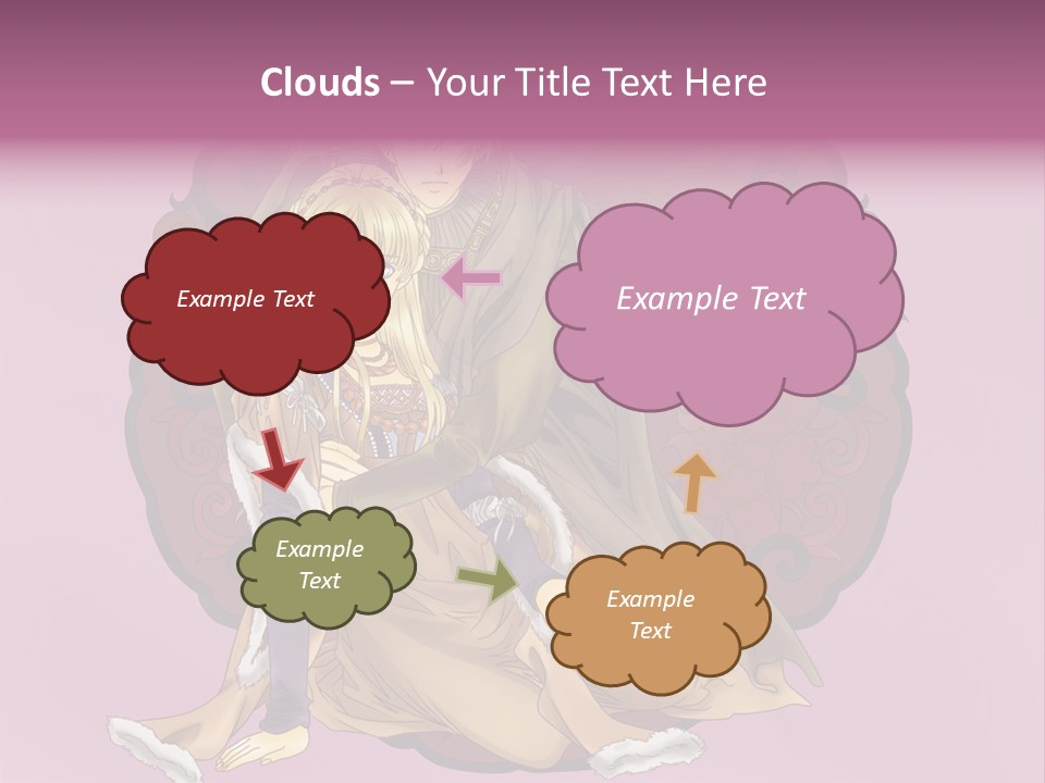 A Couple Of Anime Characters Sitting Next To Each Other PowerPoint Template