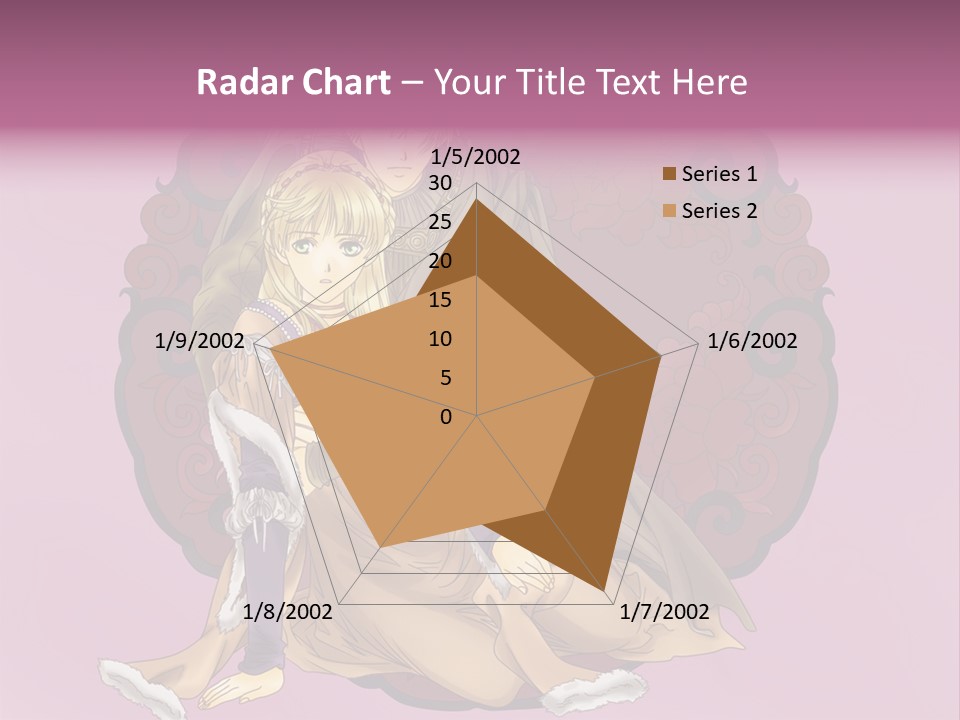 A Couple Of Anime Characters Sitting Next To Each Other PowerPoint Template