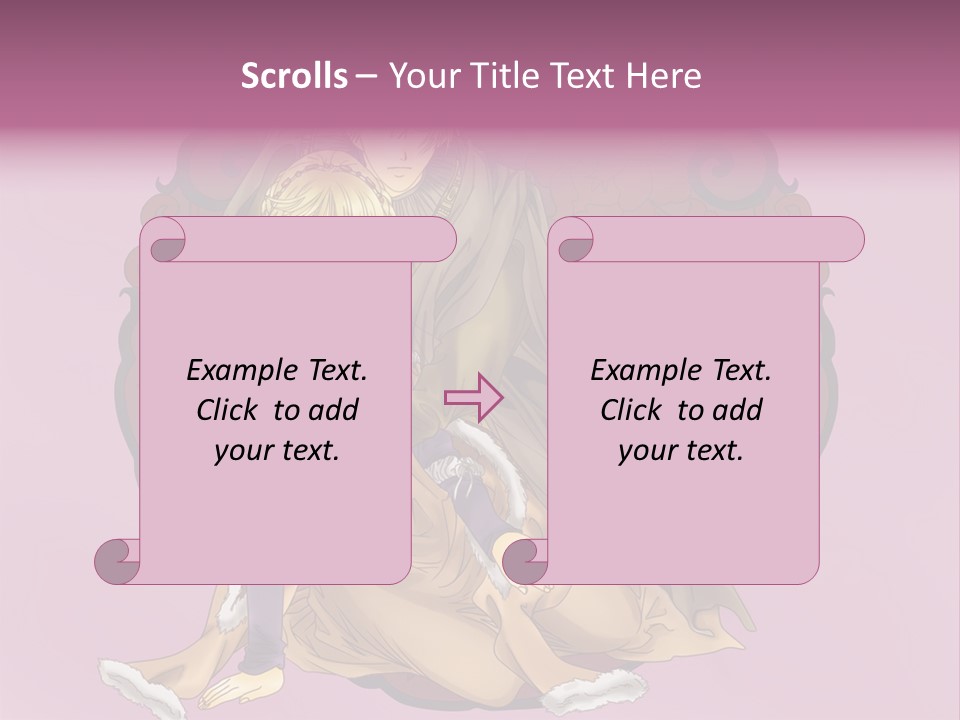 A Couple Of Anime Characters Sitting Next To Each Other PowerPoint Template