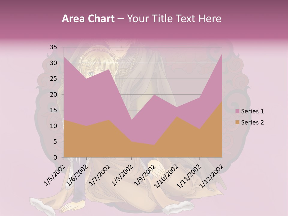 A Couple Of Anime Characters Sitting Next To Each Other PowerPoint Template