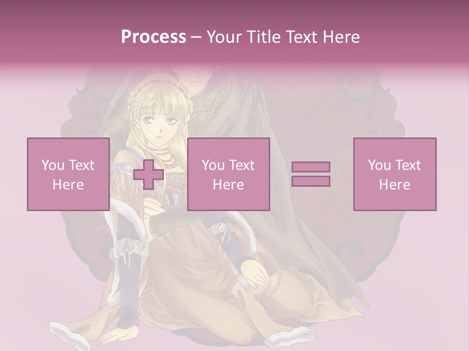 A Couple Of Anime Characters Sitting Next To Each Other PowerPoint Template
