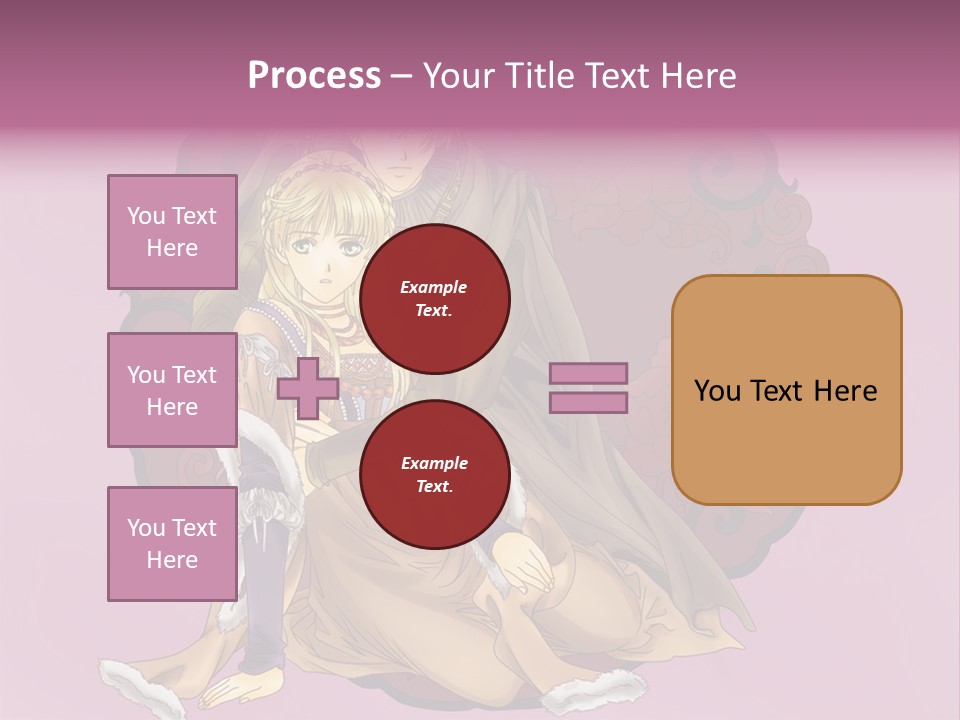 A Couple Of Anime Characters Sitting Next To Each Other PowerPoint Template