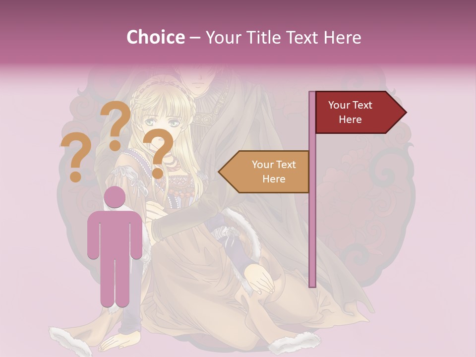 A Couple Of Anime Characters Sitting Next To Each Other PowerPoint Template