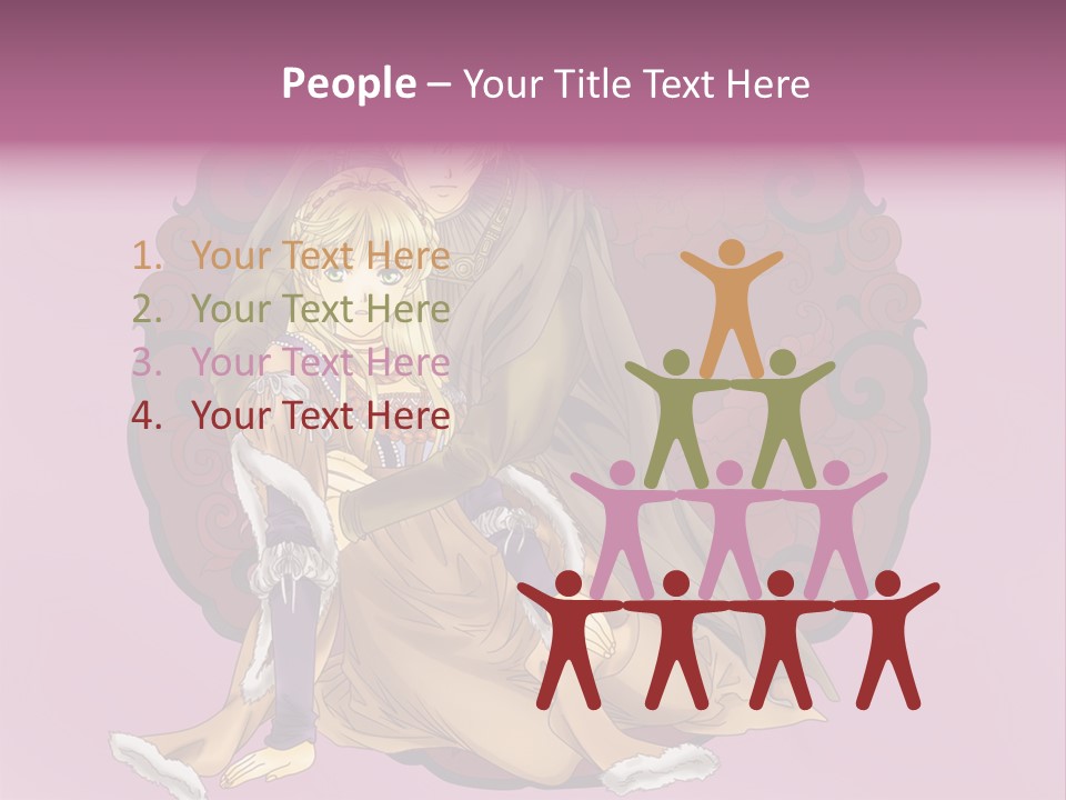 A Couple Of Anime Characters Sitting Next To Each Other PowerPoint Template