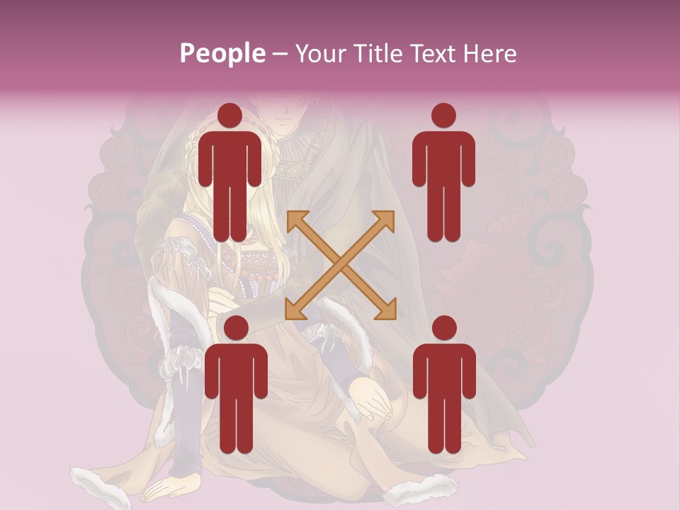 A Couple Of Anime Characters Sitting Next To Each Other PowerPoint Template