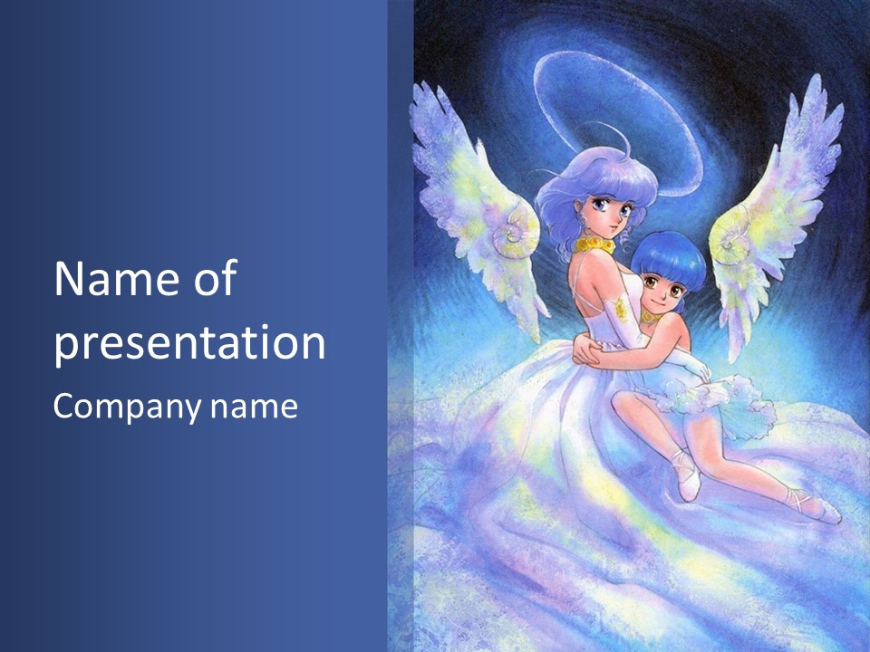 An Angel Holding A Child Powerpoint Template PowerPoint Template