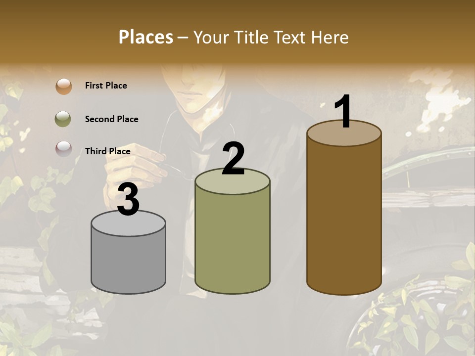 A Man Sitting On A Bench Next To A Tire PowerPoint Template