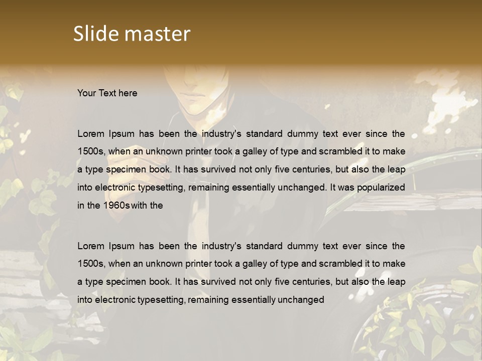 A Man Sitting On A Bench Next To A Tire PowerPoint Template