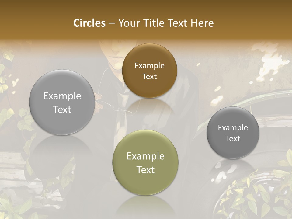 A Man Sitting On A Bench Next To A Tire PowerPoint Template