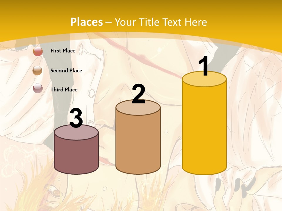 A Woman Laying On Her Stomach With A Yellow Background PowerPoint Template