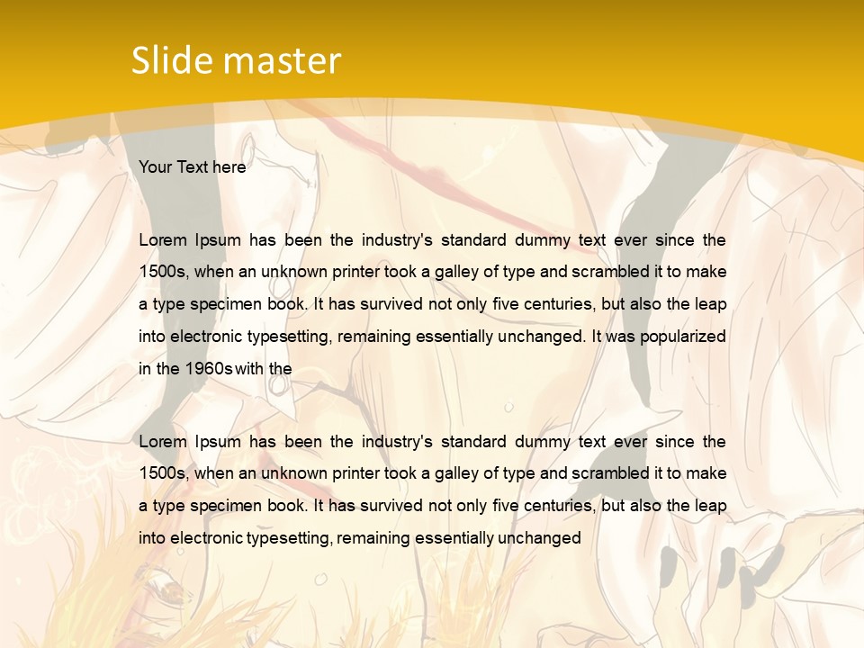 A Woman Laying On Her Stomach With A Yellow Background PowerPoint Template