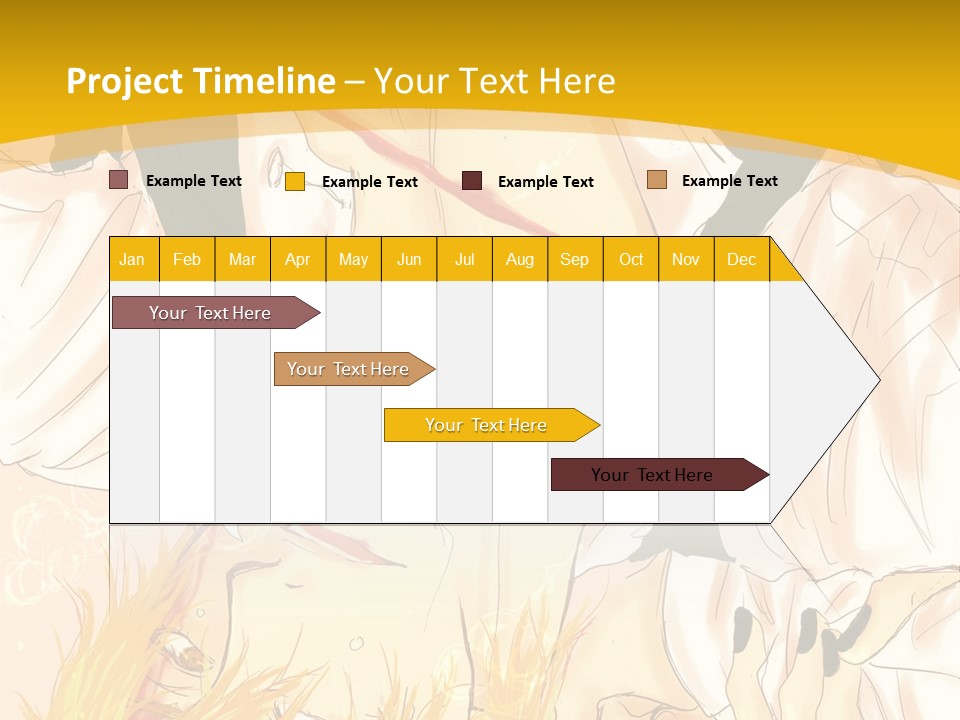 A Woman Laying On Her Stomach With A Yellow Background PowerPoint Template