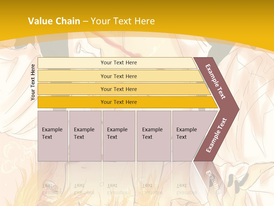 A Woman Laying On Her Stomach With A Yellow Background PowerPoint Template