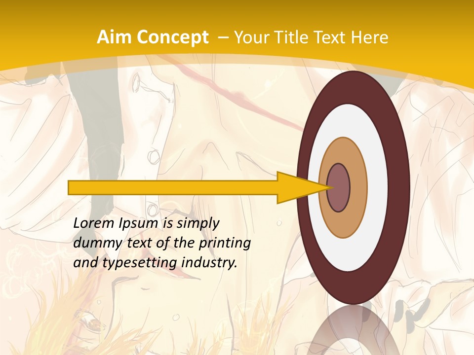 A Woman Laying On Her Stomach With A Yellow Background PowerPoint Template