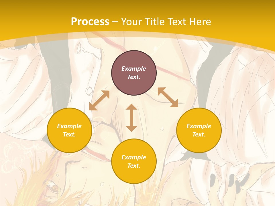 A Woman Laying On Her Stomach With A Yellow Background PowerPoint Template