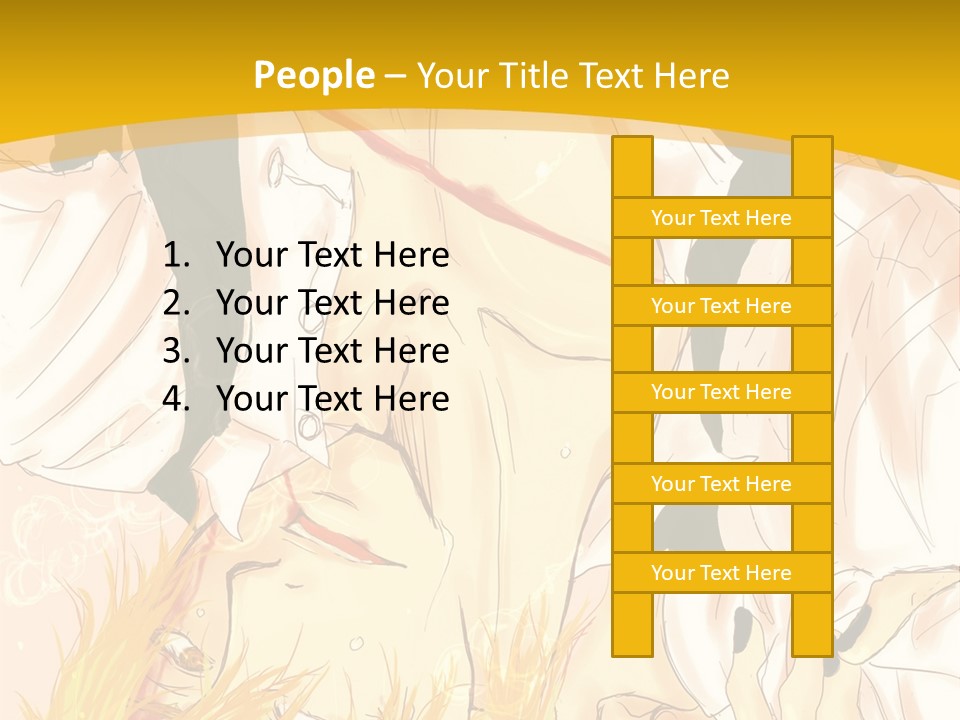 A Woman Laying On Her Stomach With A Yellow Background PowerPoint Template