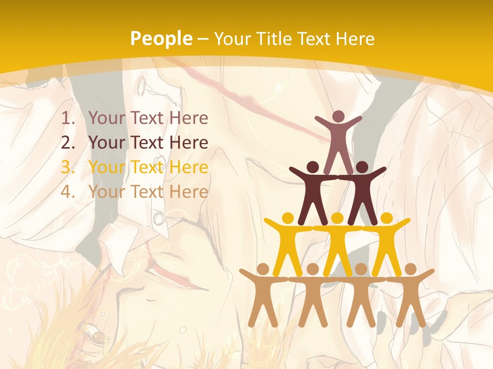 A Woman Laying On Her Stomach With A Yellow Background PowerPoint Template