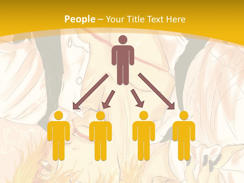 A Woman Laying On Her Stomach With A Yellow Background PowerPoint Template