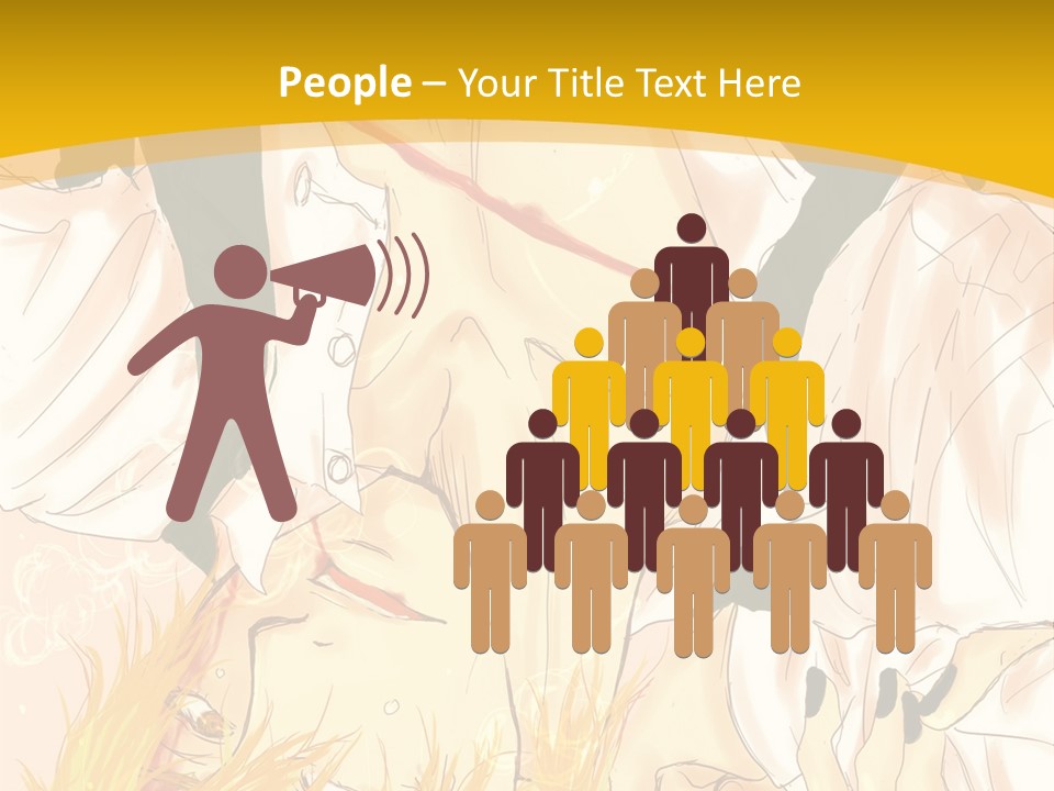 A Woman Laying On Her Stomach With A Yellow Background PowerPoint Template