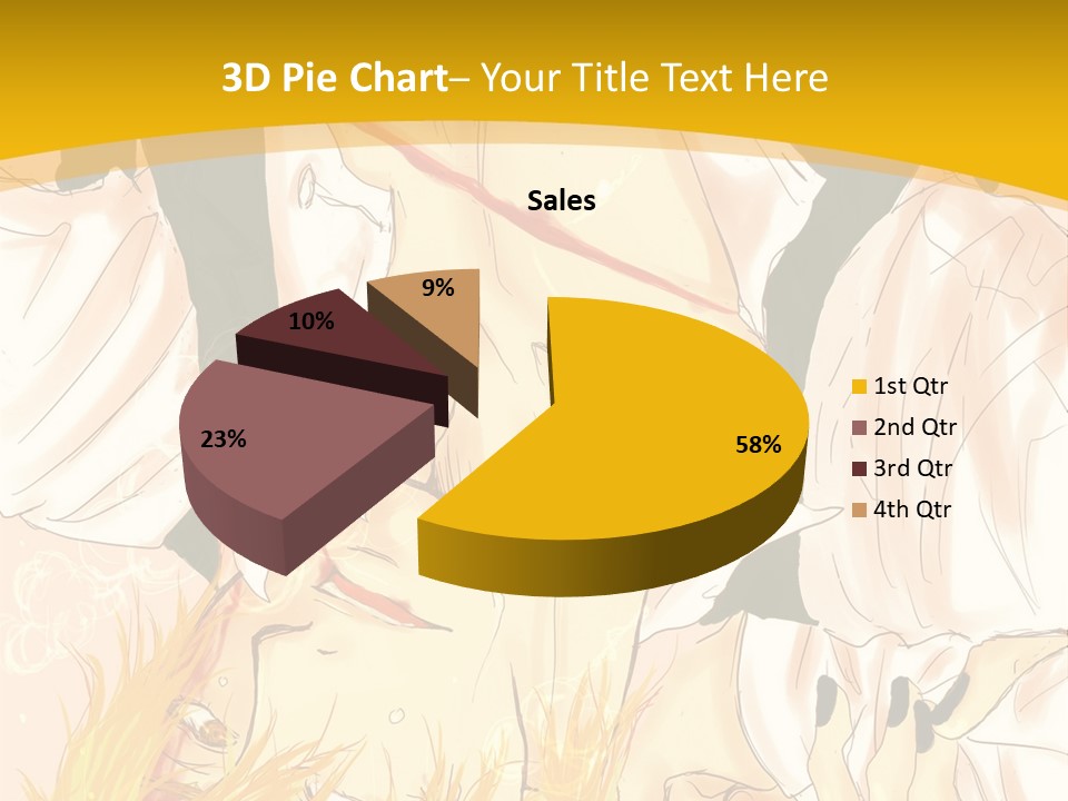 A Woman Laying On Her Stomach With A Yellow Background PowerPoint Template