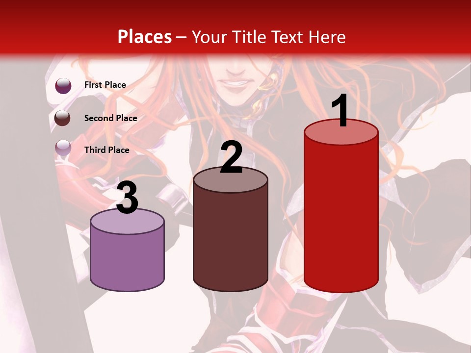 A Woman With Red Hair Is Holding An Umbrella PowerPoint Template