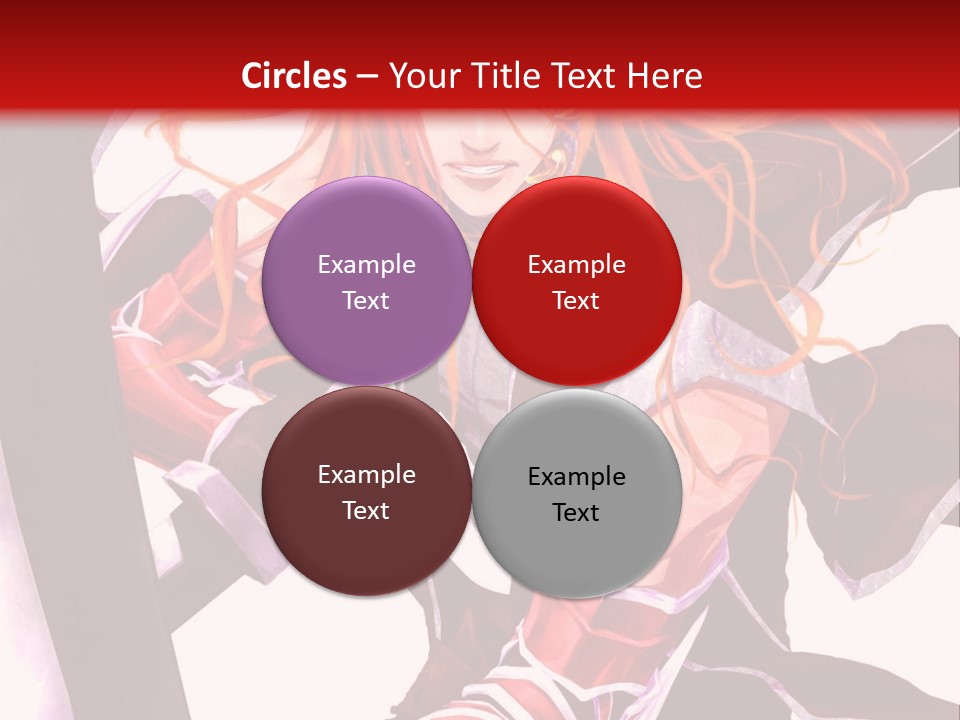 A Woman With Red Hair Is Holding An Umbrella PowerPoint Template