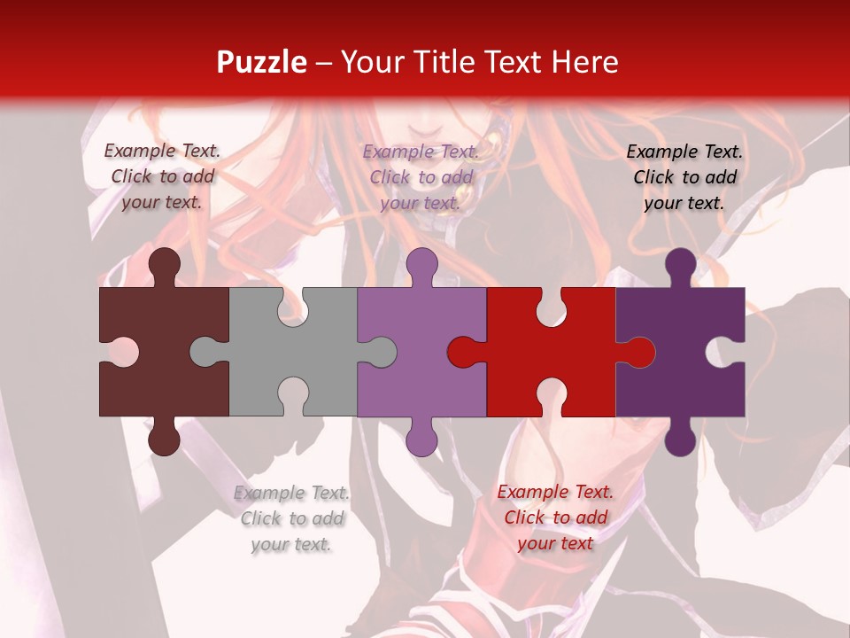 A Woman With Red Hair Is Holding An Umbrella PowerPoint Template