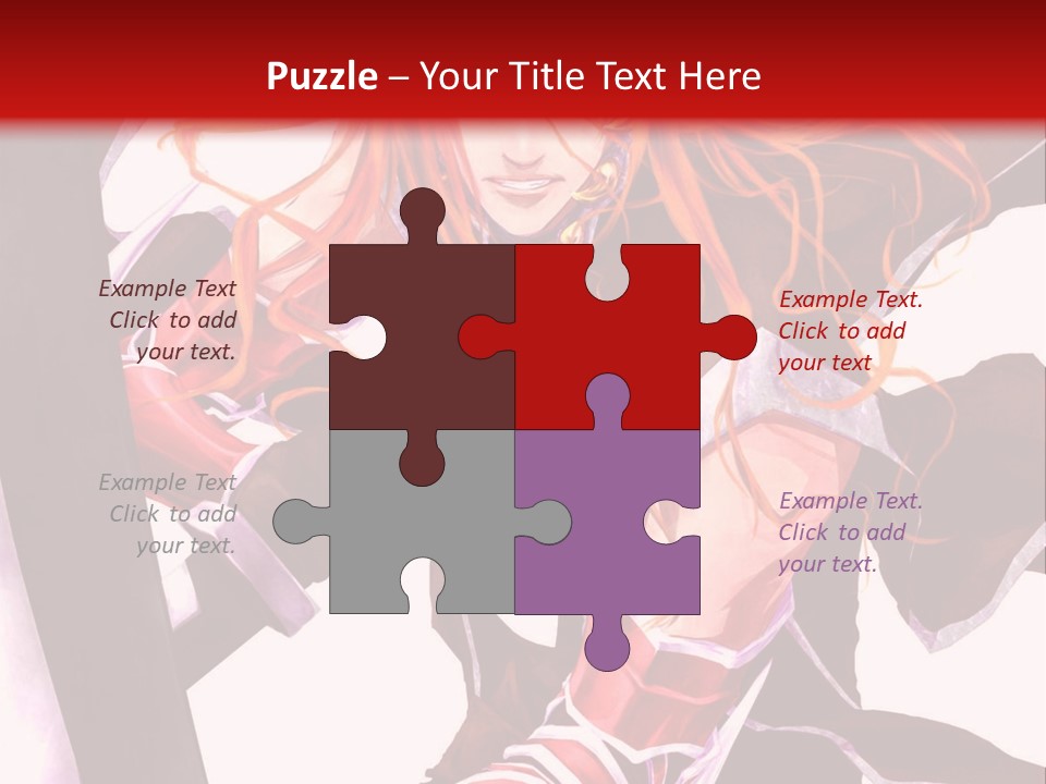 A Woman With Red Hair Is Holding An Umbrella PowerPoint Template