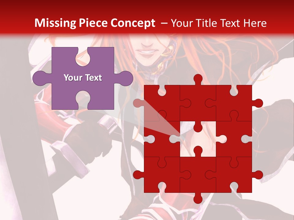 A Woman With Red Hair Is Holding An Umbrella PowerPoint Template