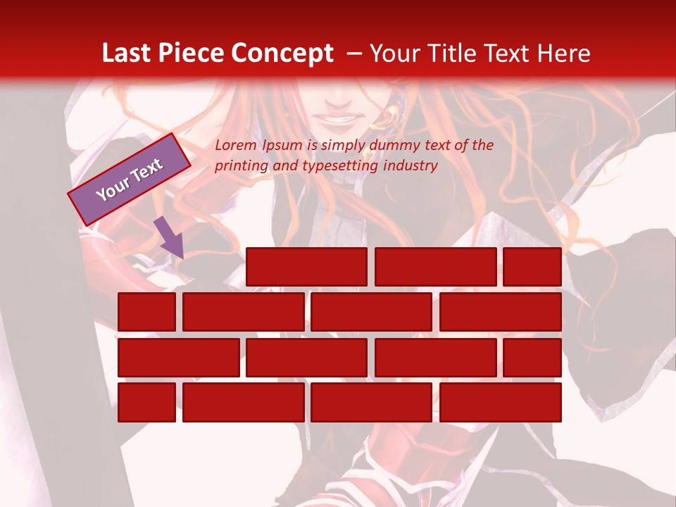 A Woman With Red Hair Is Holding An Umbrella PowerPoint Template