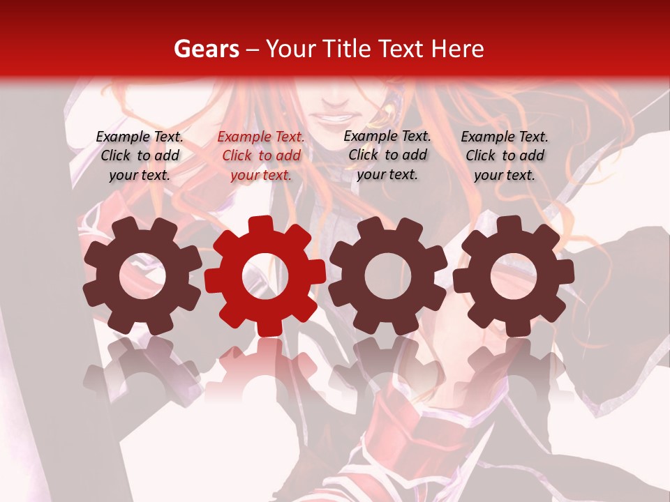 A Woman With Red Hair Is Holding An Umbrella PowerPoint Template