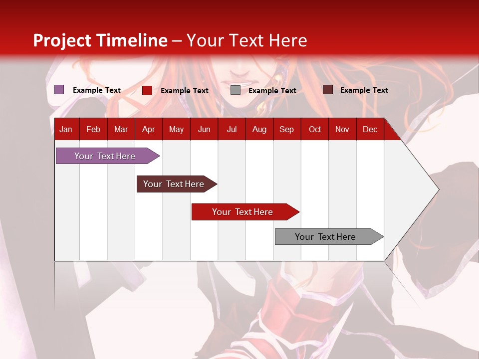 A Woman With Red Hair Is Holding An Umbrella PowerPoint Template