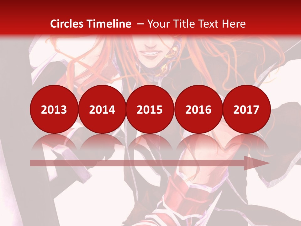 A Woman With Red Hair Is Holding An Umbrella PowerPoint Template