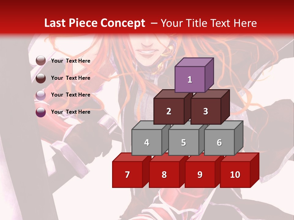 A Woman With Red Hair Is Holding An Umbrella PowerPoint Template