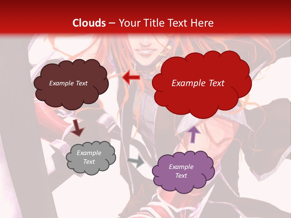 A Woman With Red Hair Is Holding An Umbrella PowerPoint Template