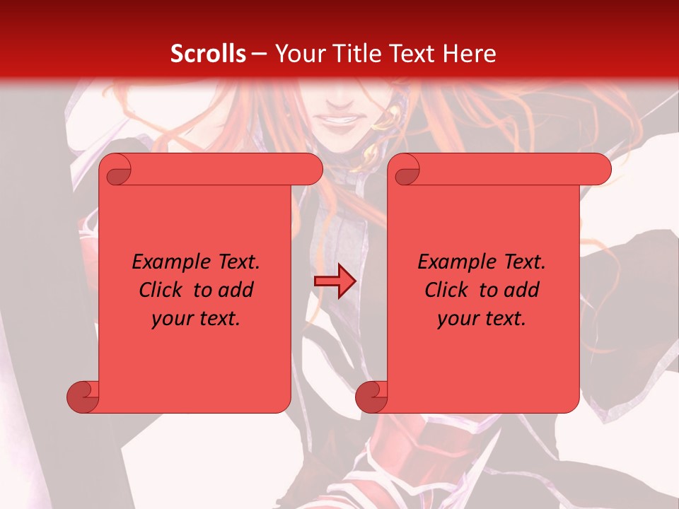 A Woman With Red Hair Is Holding An Umbrella PowerPoint Template