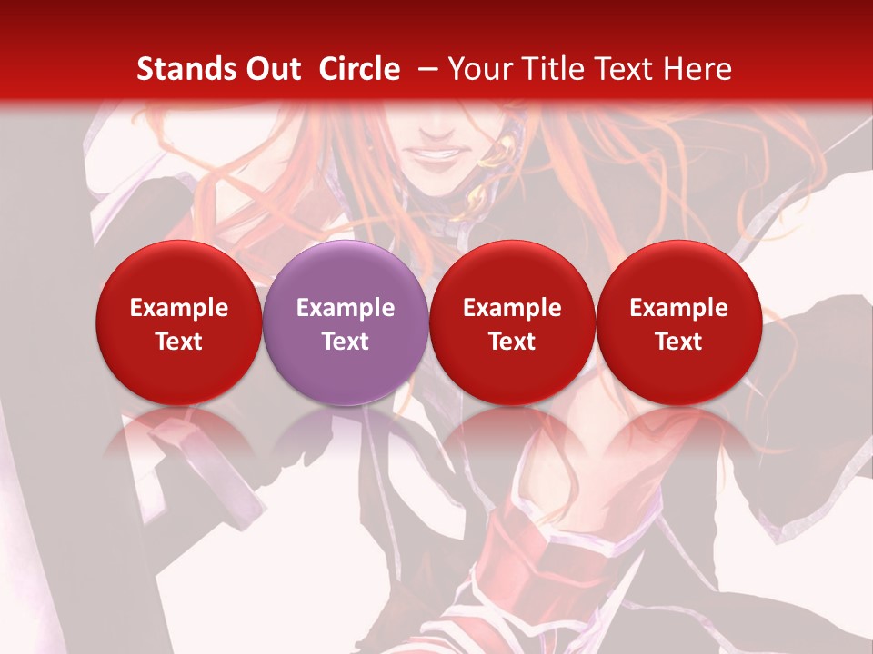 A Woman With Red Hair Is Holding An Umbrella PowerPoint Template