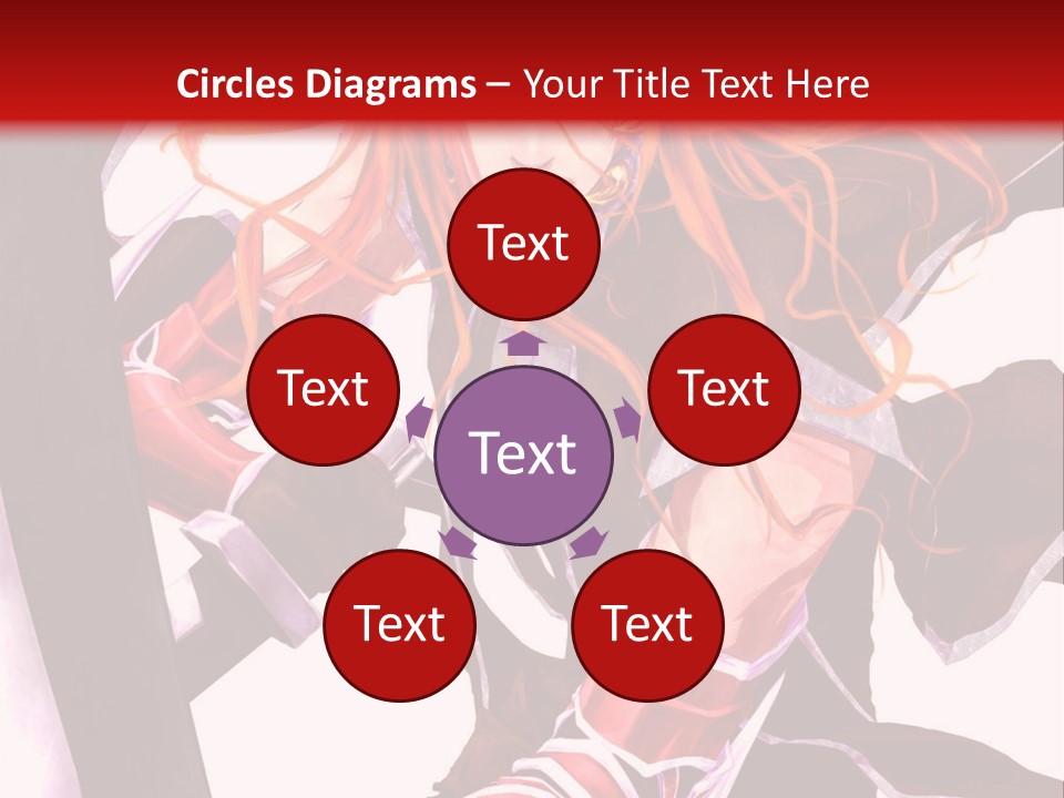 A Woman With Red Hair Is Holding An Umbrella PowerPoint Template