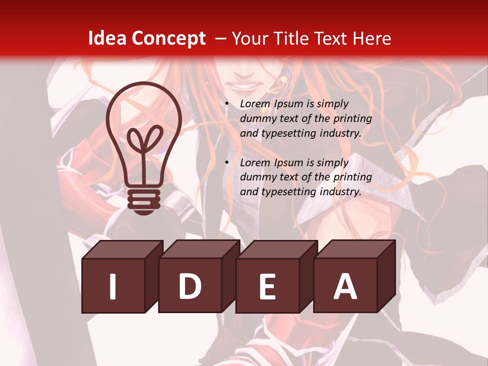 A Woman With Red Hair Is Holding An Umbrella PowerPoint Template