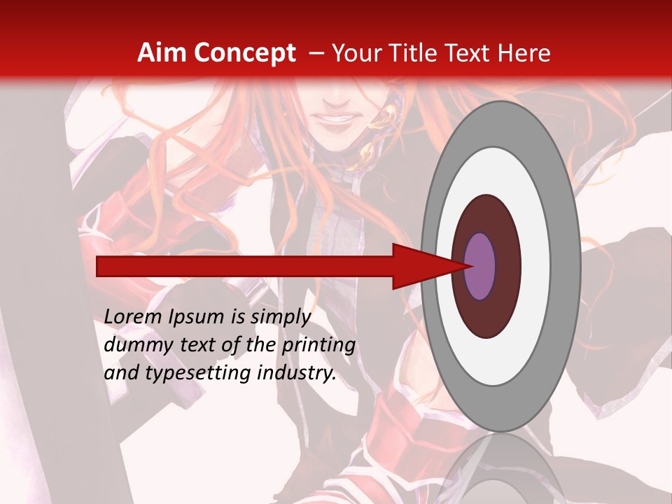 A Woman With Red Hair Is Holding An Umbrella PowerPoint Template