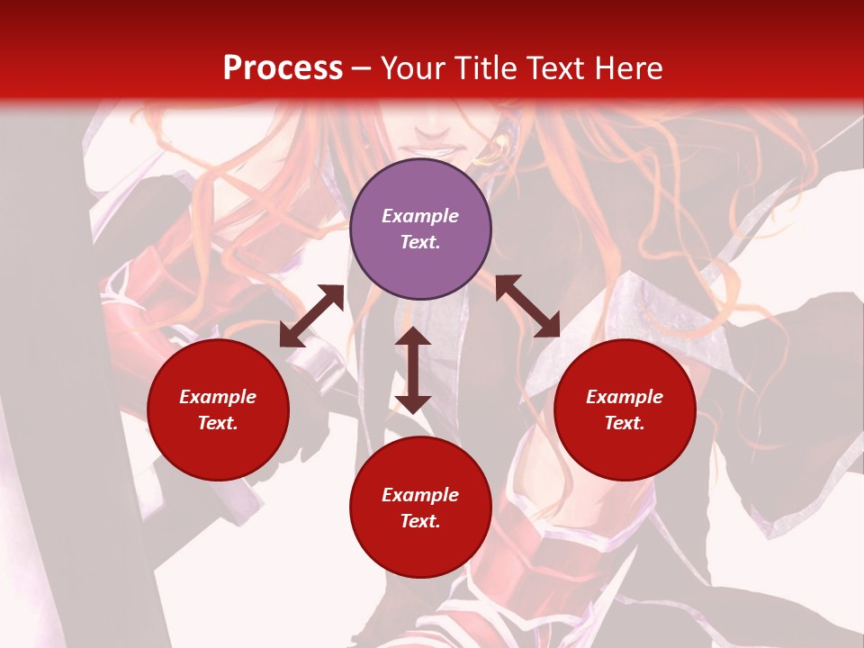 A Woman With Red Hair Is Holding An Umbrella PowerPoint Template