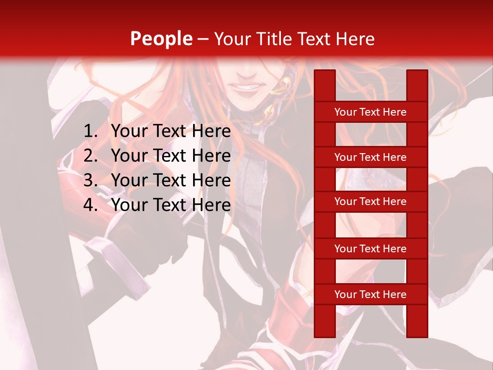 A Woman With Red Hair Is Holding An Umbrella PowerPoint Template