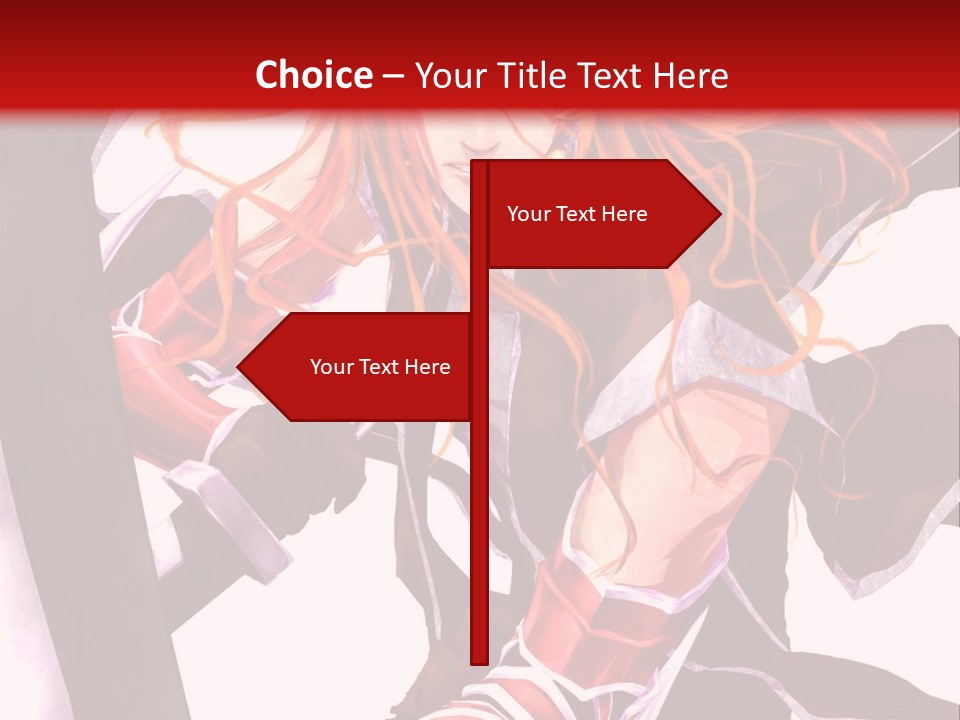 A Woman With Red Hair Is Holding An Umbrella PowerPoint Template