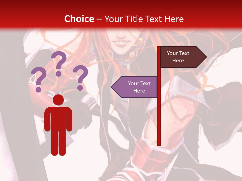 A Woman With Red Hair Is Holding An Umbrella PowerPoint Template