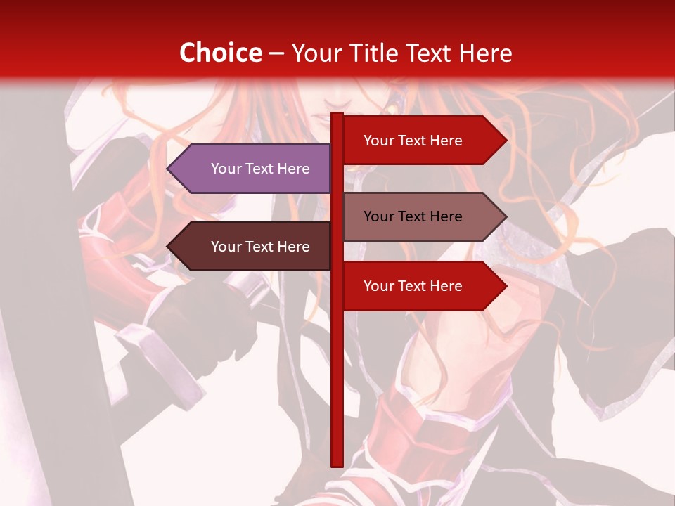 A Woman With Red Hair Is Holding An Umbrella PowerPoint Template