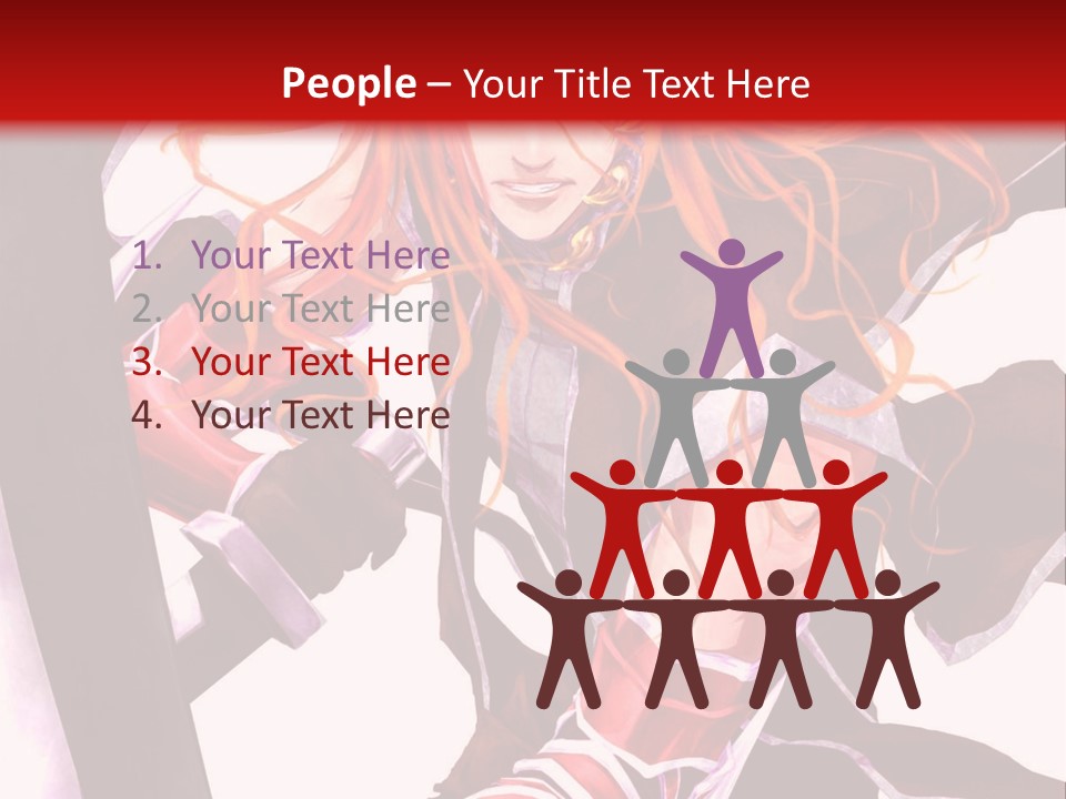 A Woman With Red Hair Is Holding An Umbrella PowerPoint Template