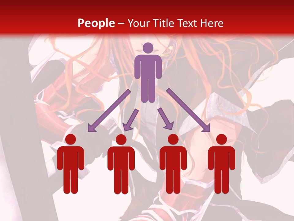 A Woman With Red Hair Is Holding An Umbrella PowerPoint Template