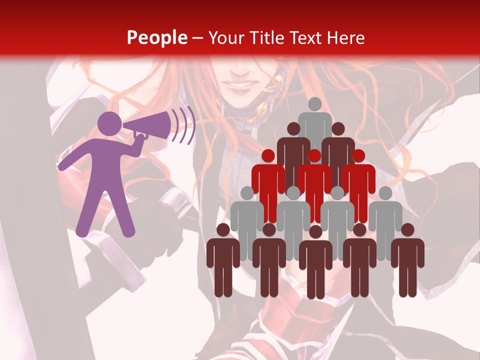 A Woman With Red Hair Is Holding An Umbrella PowerPoint Template