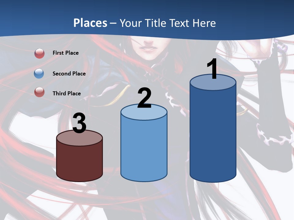 A Woman With Red Hair Is Holding A Sword PowerPoint Template