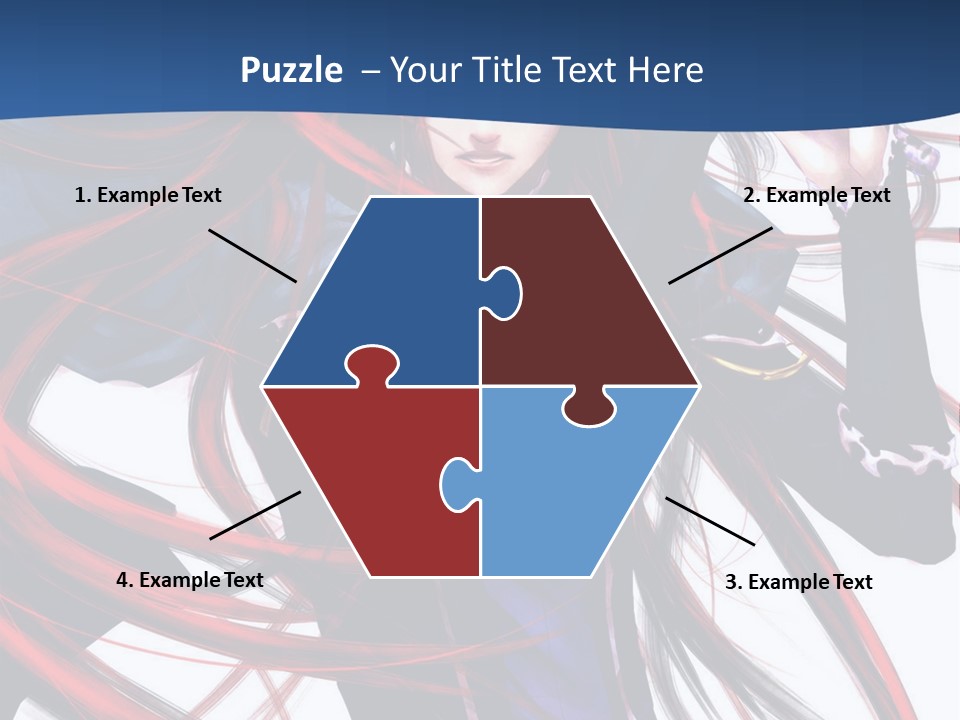 A Woman With Red Hair Is Holding A Sword PowerPoint Template